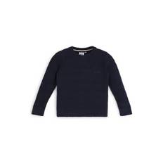 Kids' sweater in cotton with jacquard-stitch pattern