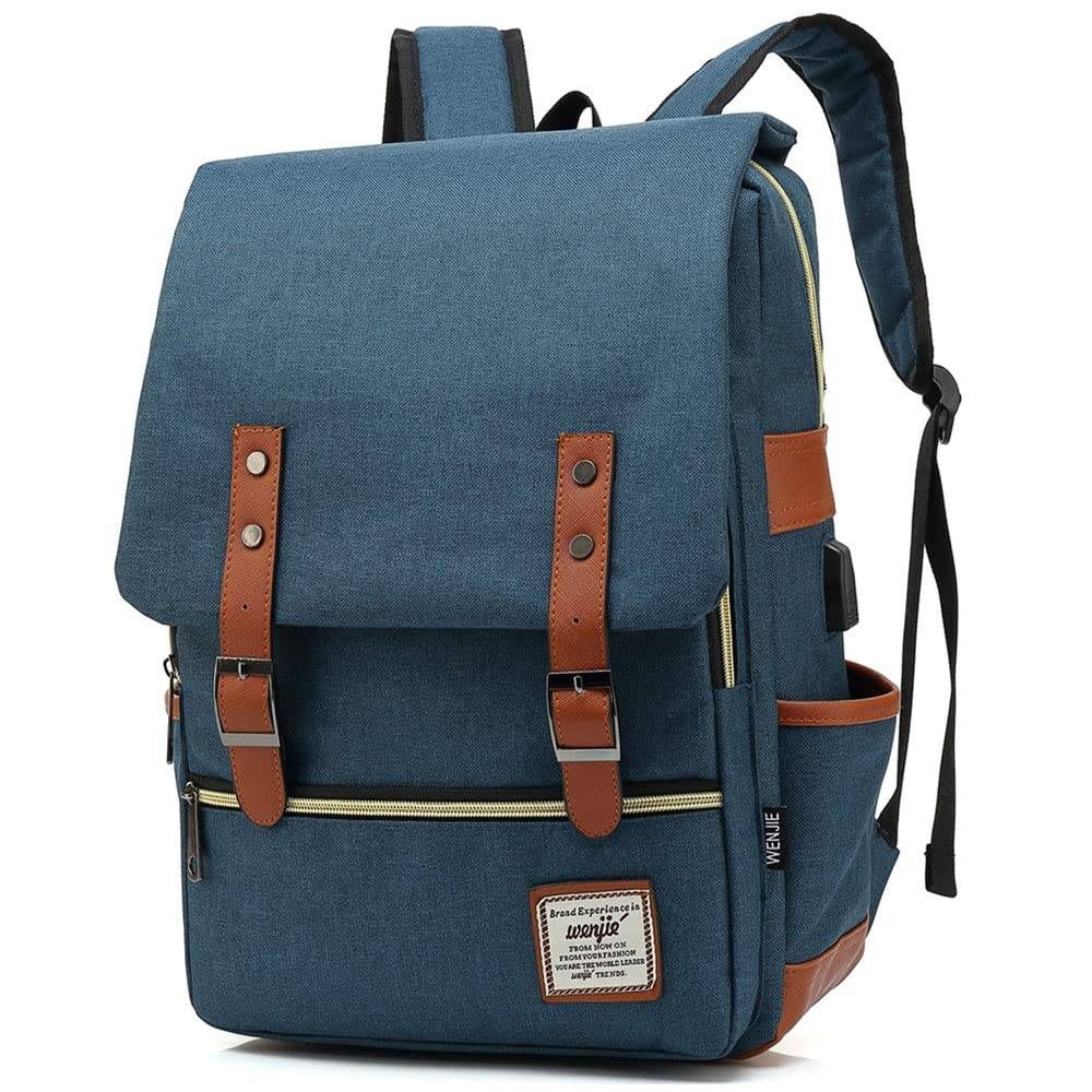 [SKYBOW] Canvas Backpack for Women - Cute & Stylish for Men Too! Large Capacity Backpack - Popular Adult Women's Simple Design (Dark Blue) mörkblå färg