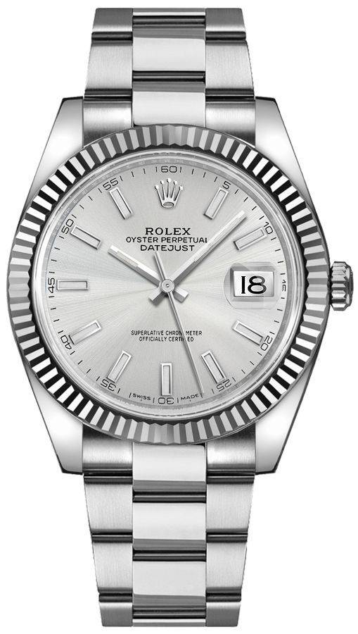 Rolex Herrklocka 126334-0003 Datejust 41 Silverfärgad/Stål Ø41 mm