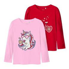 Name It Tröja - NmfKalesja - 2-pack - Piruett/V. Tomat - Name It - 6 år (116) - Tröja