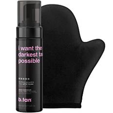 b.tan Darkest Self Tanner Kit | Get The Darkest Tan Possible Bundle - Darkest Self Tanning Mousse with Self Tanning Mitt Applicator, The Darkest of Them All, No Fake Tanning Smell, No Added Nasties