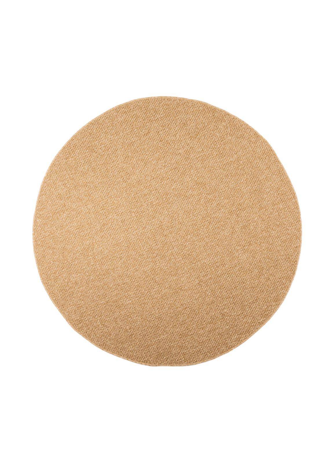 KM Home Maskinvävd Matta Capri Plain Rund 160 cm - Jute Utomhusmattor