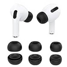 Öronspetsar för Airpods Pro öronsnäckor, halkskydd silikon öronproppar kompatibla med AirPods Pro 3:e 2019 - svart 6 delar (passar i laddningsfodral)