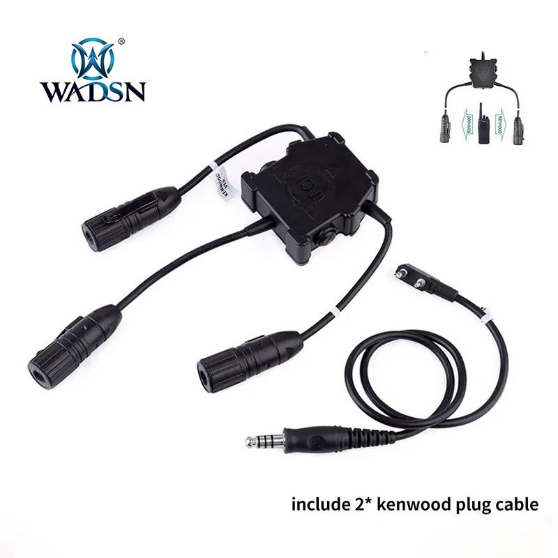 WADSN Dual U94 PTT Push And Receive To Softai Airsoft Headset Kenwood For TacticalHunting Headphone Baofeng Walkie Talkie
