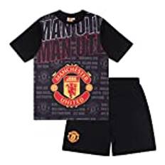 Manchester United FC Official - Kort pyjamas för pojkar - supporterpryl - Svart - 2-3 år