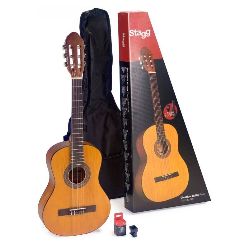 STAGG C430 M Klassisk nylonsträngad akustisk gitarr 3/4 paket med väska och stämapparat