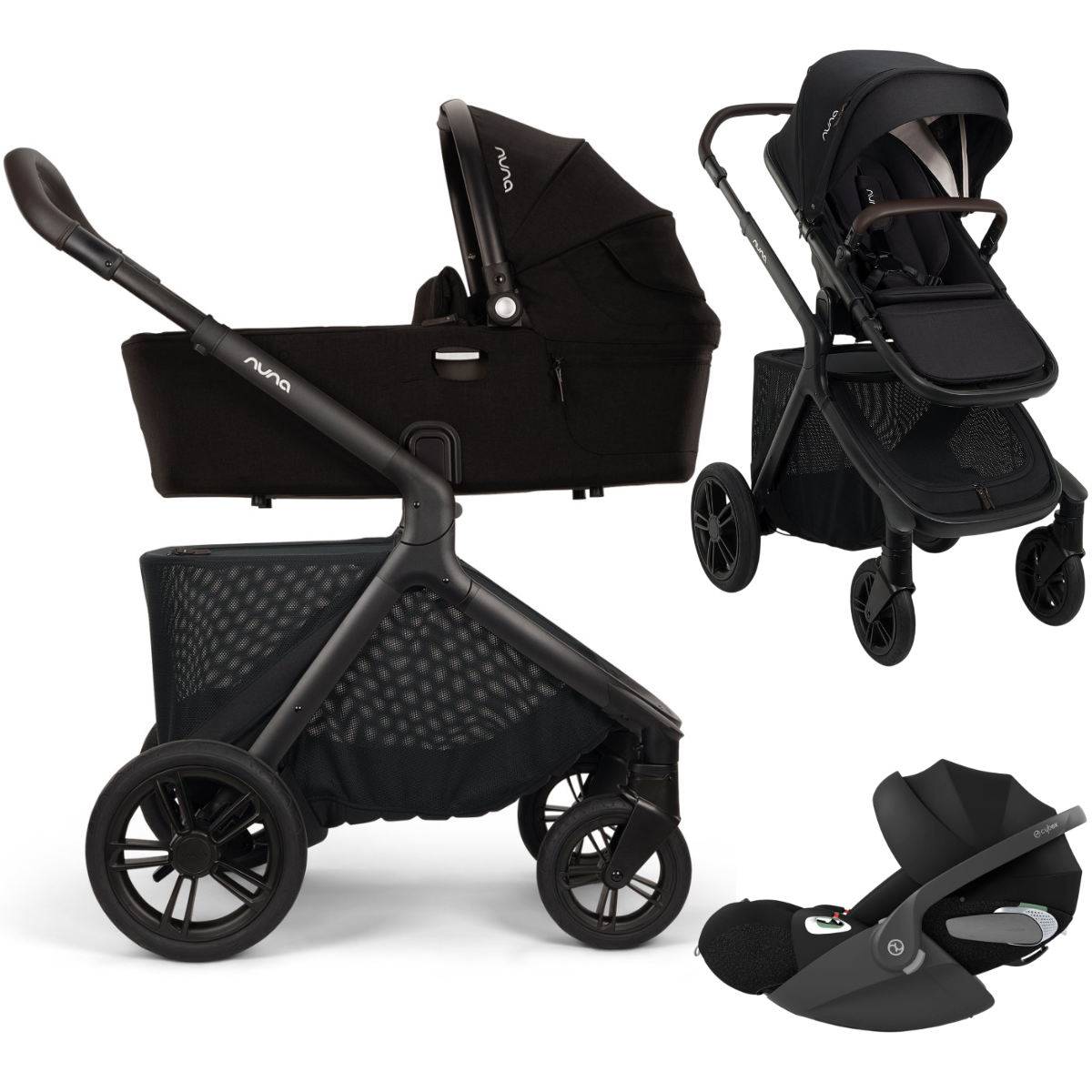 Nuna DEMI Icon 3-in-1 Stroller incl. Cybex Cloud T i-Size Infant Car Seat - Caviar