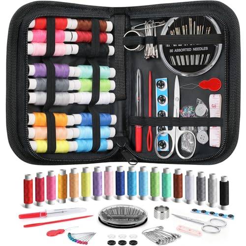 Coquimbo Nähset mit Nähzubehör, Nähzeug Geschenke für Frauen Mama Anfänger Reisende Kinder, Nähset Grundausstattung Sewing Kit für Hause Reise Camping & Notnähen mit Nähgarn Nähnadeln Schere