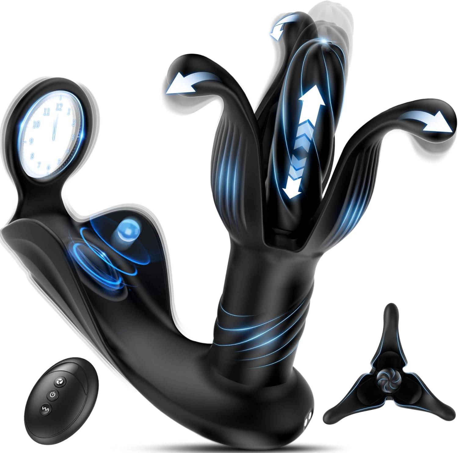 SuperLove Ultimate Anal Extender Prostate & Testicles Massager with Remote Black.