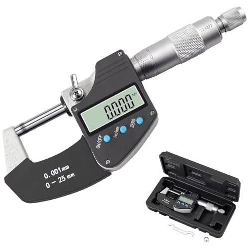 AUTOUTLET 0-25 mm ABS rostfritt stål multifunktionell digital LCD-skärm mikrometer 0,001 mm elektronisk mikrometer bromsok