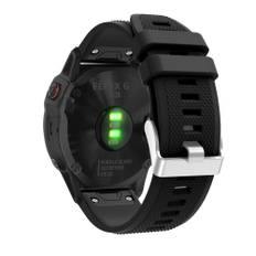 Silikone armbånd til Garmin Fenix 7X / 6X Sapphire GPS, etc. 22mm - Sort