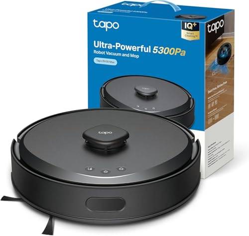 Tapo RV30 Max robotdammsugare med mopp, 5300Pa ultrastark sugkraft, LiDAR + IMU dubbel navigering, Alexa röststyrning, app