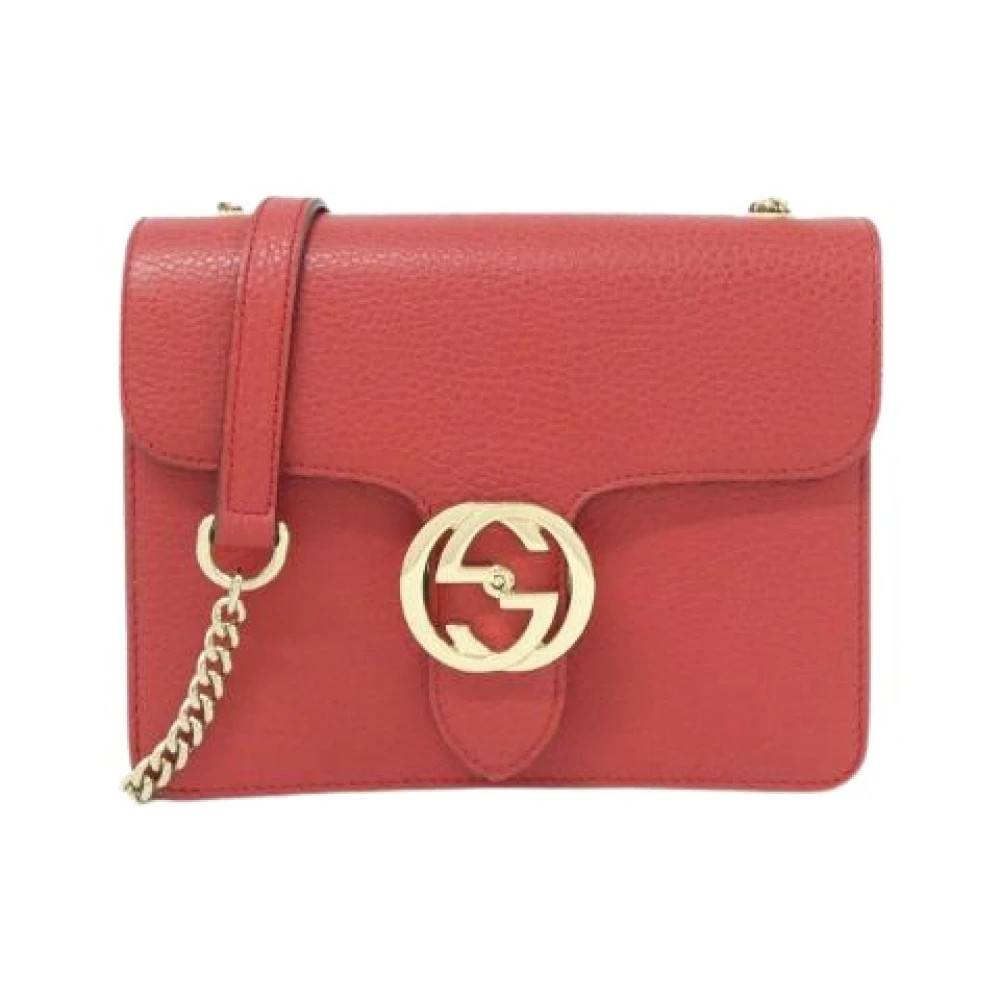 Gucci Vintage Pre-owned Læder Skuldertaske - Vintage - Dame - Rød - ONE SIZE - Uld