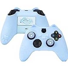 GeekShare Cat Paw Controller Skin för Xbox One, halkskydd i silikon, kompatibel med Xbox One S/X-kontroller med 2 Cat Paw-duimgrepen, blå