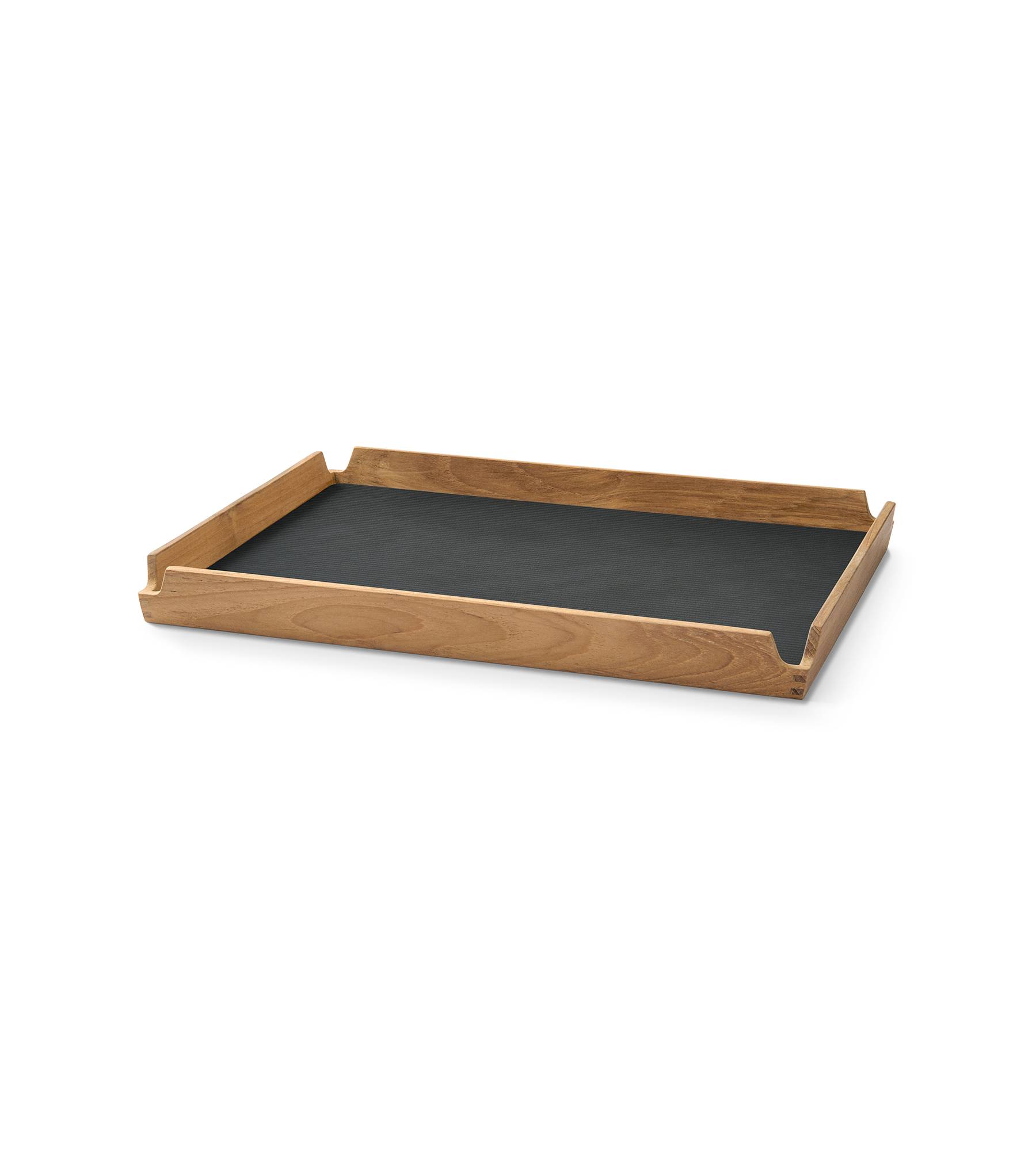 LIND DNA - Teak Tray Airy Anthracite M: L:36 x W:28 x H:3,5cm.