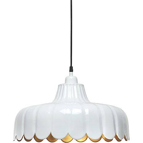 Taklampa Wells Ø43cm Vit/Guld - PR Home