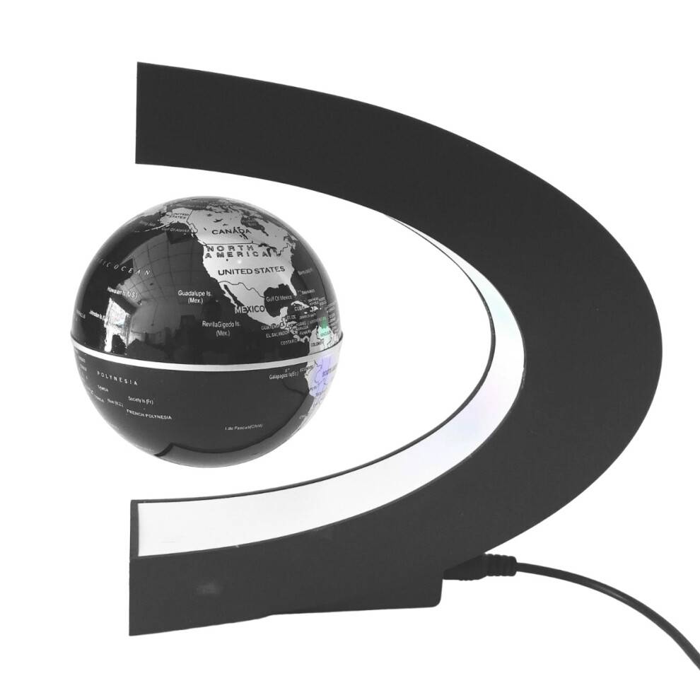 Magnetisk levitationsglobus med LED-lys, svævende globus med 360 graders rotation, cool teknologigave til skrivebordsdekoration, elektromagnetisk