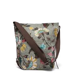 CEANNIS Shoulder Bag Flower Linen Color: Grey |Multi/patterned |34X11X35 cm