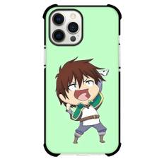 KonoSuba Kazuma Sato Case For iPhone Samsung Galaxy Pixel OnePlus Vivo Xiaomi Asus Sony Motorola Nokia - Kazuma Sato Chibi Art Mint Green Background