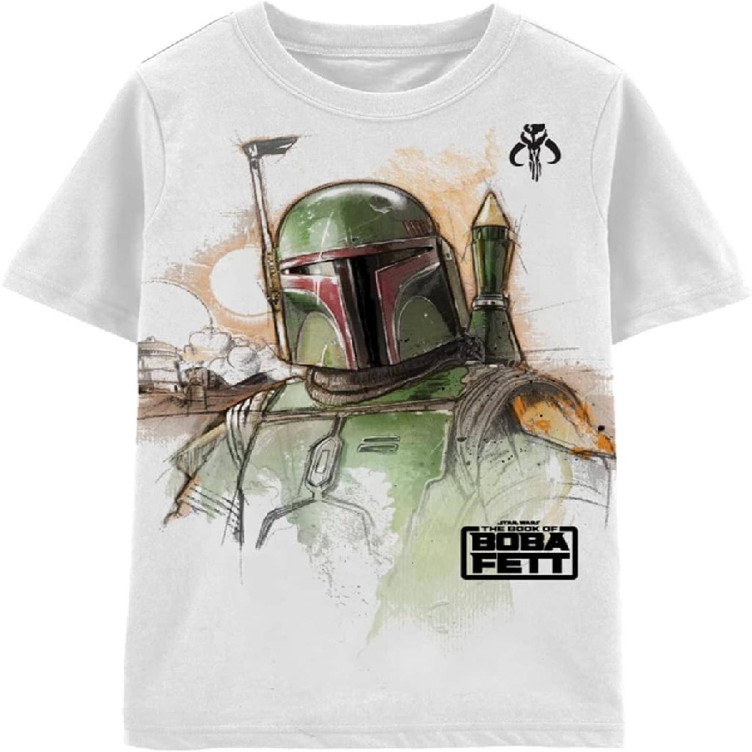 STAR WARS Pojkar Bok av Boba Fett T-shirt cm vit