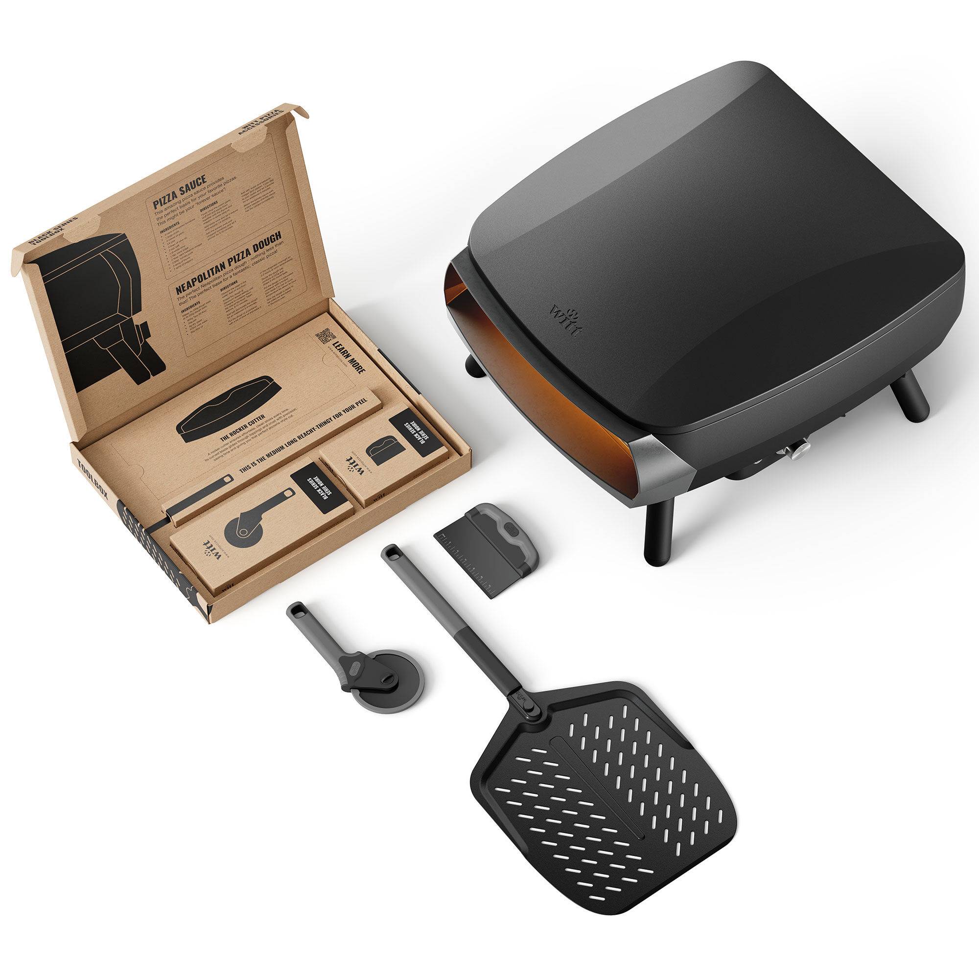 Witt Piccolo Rotante 16" pizzaugn inkl. toolbox, black - Black
