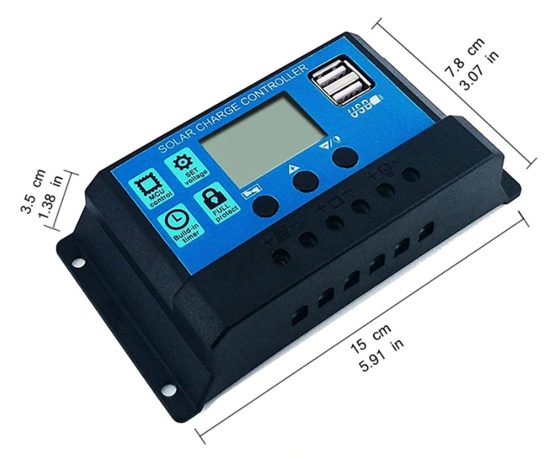 Solcelle regulator PWM 12V/24V 20A