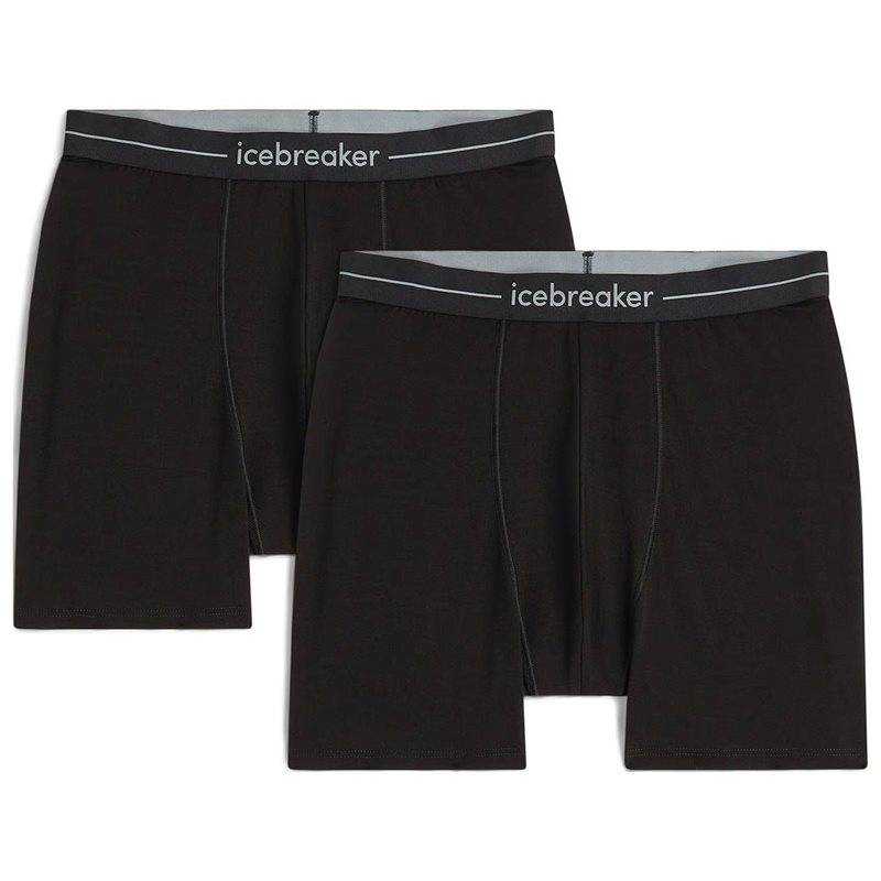 Icebreaker Men Merino 150 Anatomica Boxers 2 Pack Black Black XXL (XXL)