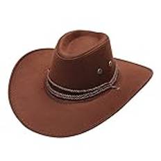 TDEOK revolver cowboy barn västerländsk mode cowboy solhatt brett brätte resa solhatt cowboy kappa svart, kaffe, one size