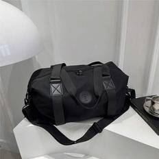Bokstavsdekor Nylon Fitnessväska, Yogaväska, Kortreseväska, Basketträningsväska, Unisex Resematerial För Semester Semesterväska Bagage Resväska Resväs - Svart