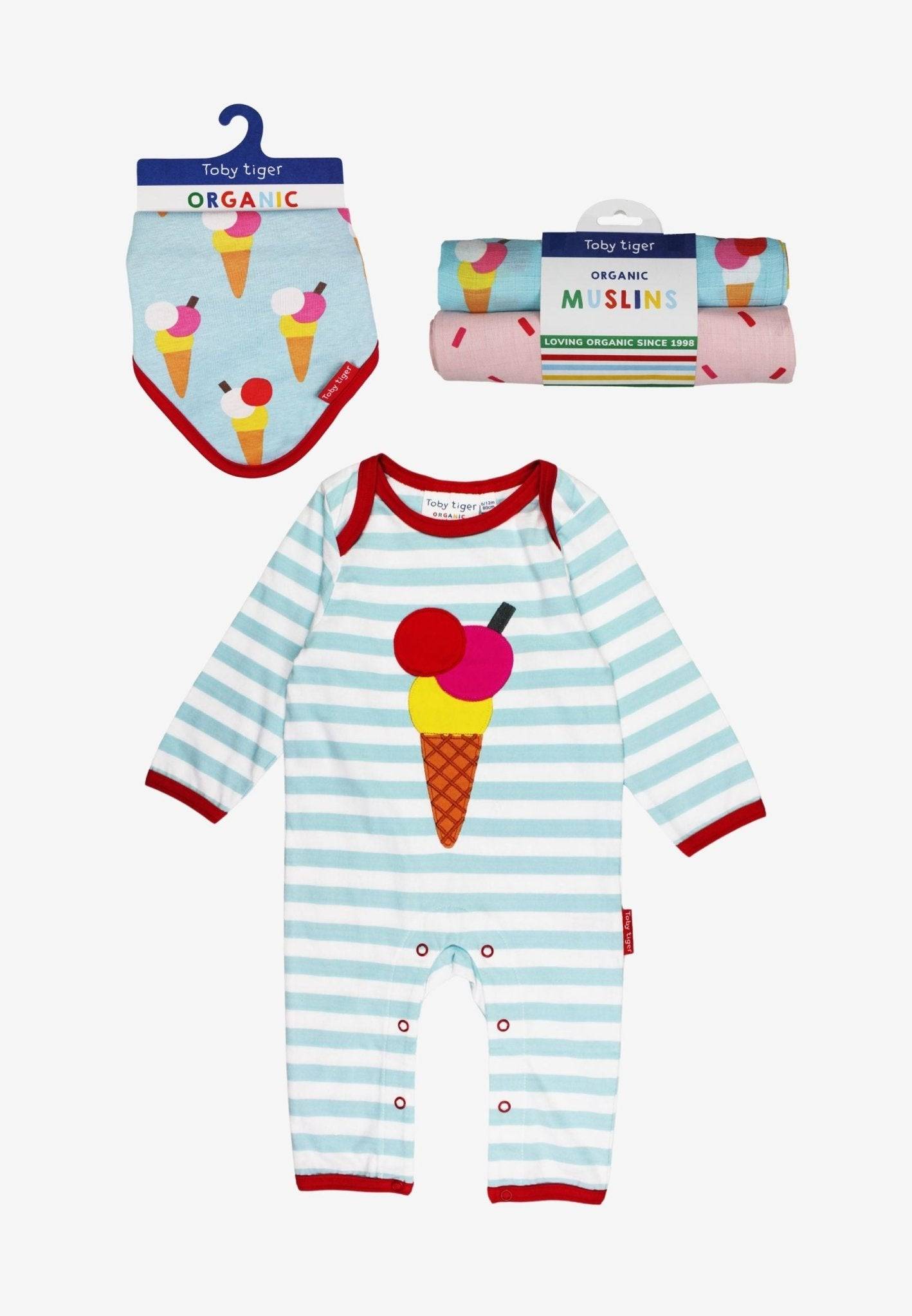 Organic Ice Cream Applique Baby Bundle - 0-3m / 56cm