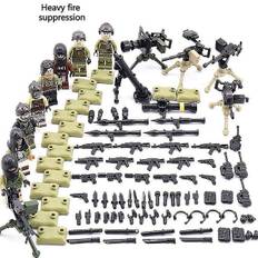 WW2 Hær Soldater Figurer Våben Militære Byggeklodser Tilbehør Børn DIY Klods Legetøj