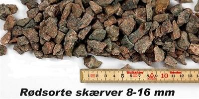 Granitskærver rød/sort 8/16