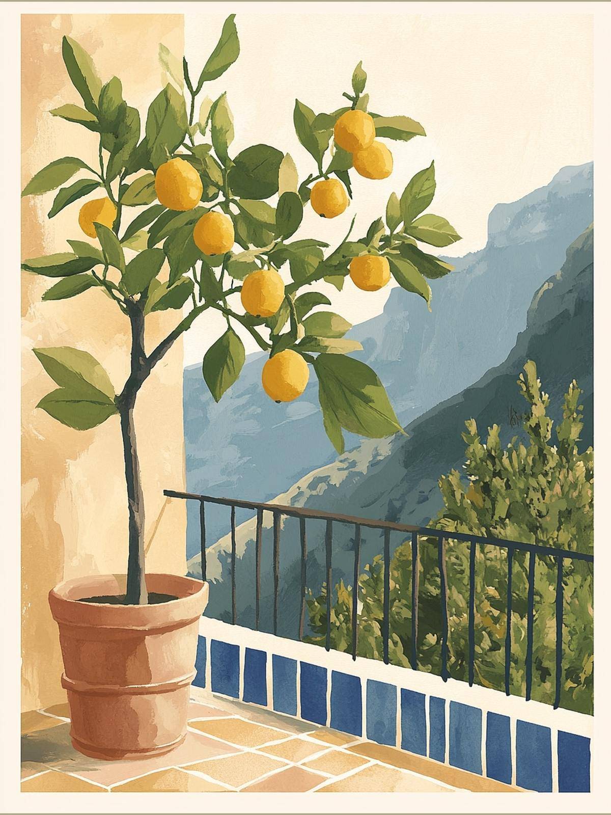 Poster - Citronträd Balkong