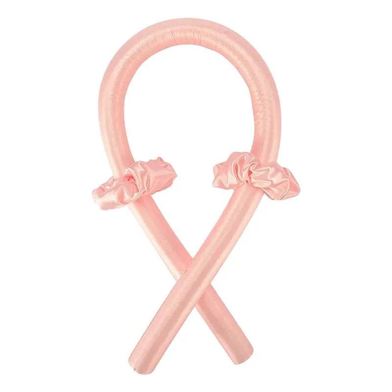 Heatless Curling Rod Headband No Heat Silk Curls Ribbon Hair Rollers Sleeping Soft Headband Lazy Hair Curlers Hair Styling Tools - Orange-pink no Clip / CHINA
