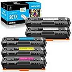 LeciRoba 207X för HP W2210X W2211X W2212X W2213X W2210A W2211A W221A W2213A 207X 207A toner för HP Color Laserjet Pro MFP-M283fdn MFP-M282nw M255dw M255nw skrivare (med chip, 5-pack)