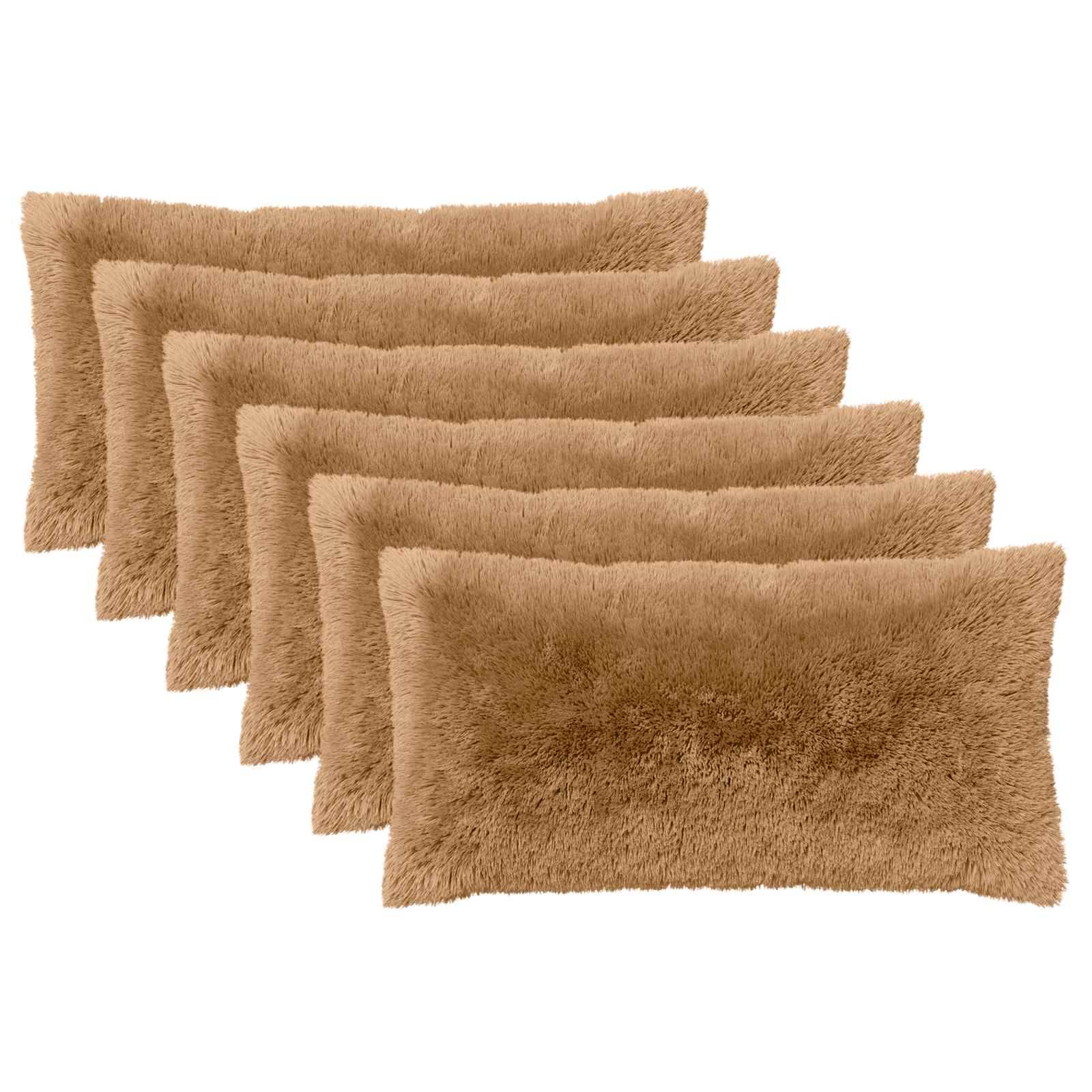 vidaXL Pudebetræk 6 pcs HEERLEN Gråbrun 40 x 70 cm PV Fleece