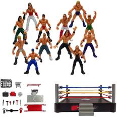 Wwe Mini Wrestling Figur Playset, Wrestler Warriors Legetøj Med Firkantet Ring & Tilbehør, Sjovt Miniature Kamp Actionfigurer Gave Høj Kvalitet