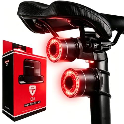 Smart LED Bakljus för Cykel: Automatisk av/på Bakre Cykellampa - 4 Lägen - Säkerhet med Hög Ljusstyrka - Broms- och ljussensorer - Laddas med USB - Lång Batteritid - Vattentät - Robust