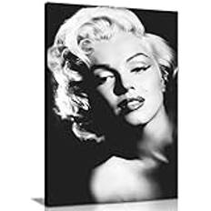 Marilyn Monroe tryck svartvit kanvas väggkonst bildtryck (24 x 16)