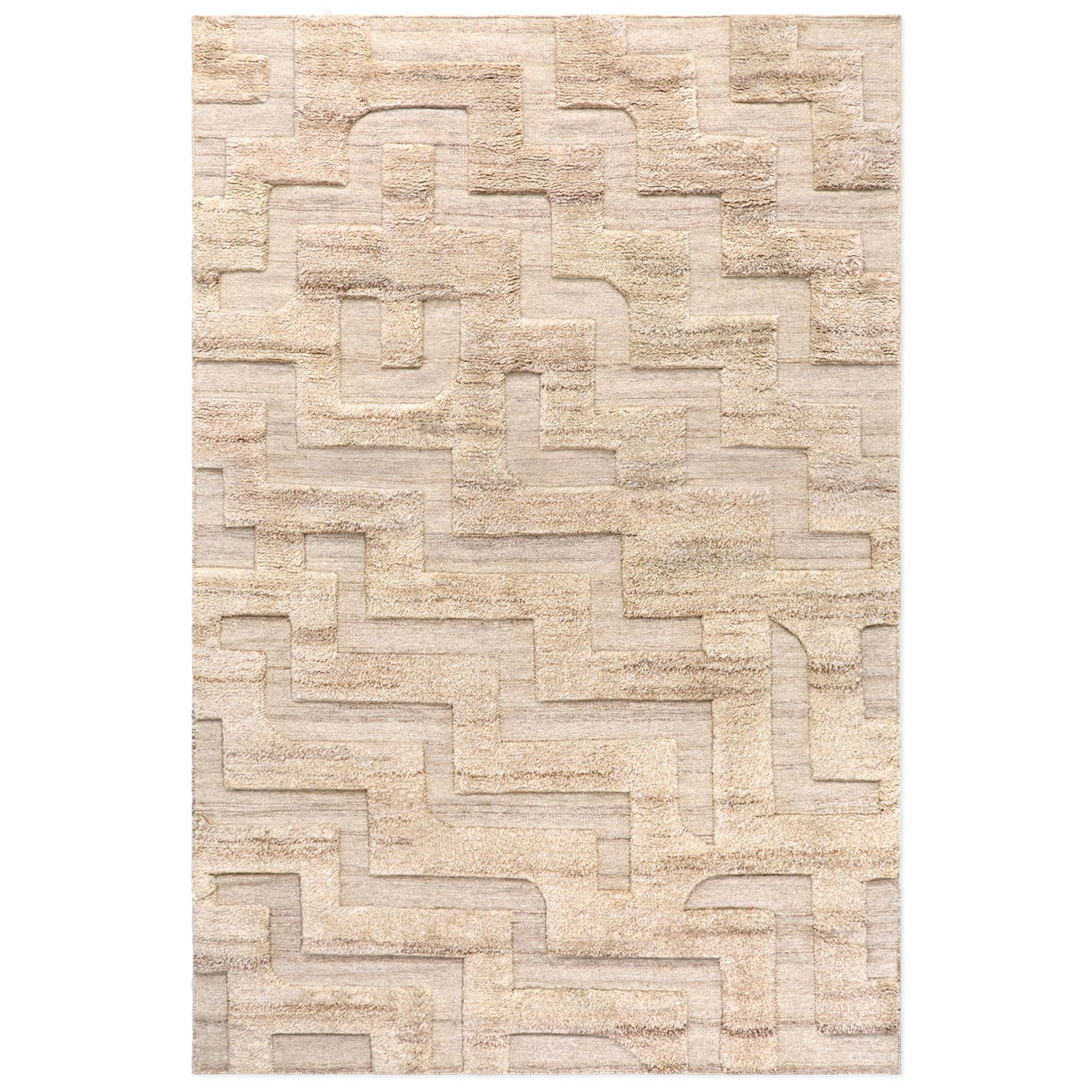 Nordic Knots - Boho - Sand Mix 170 x 240 cm - Mønstrede tæpper - Beige - Uld