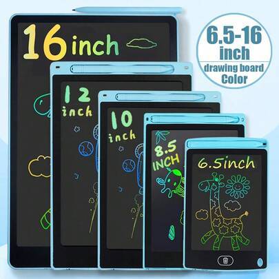 6,5/8,5/10/12/16-tums LCD-skrivplatta ritbord, doodle-tavla för barn, magisk svart tavla, digital ritplatta för 3, 4, 5, 6, 7, 8, 9, 10, 11, 12 år, ju - flerfärgad (Multi-size)