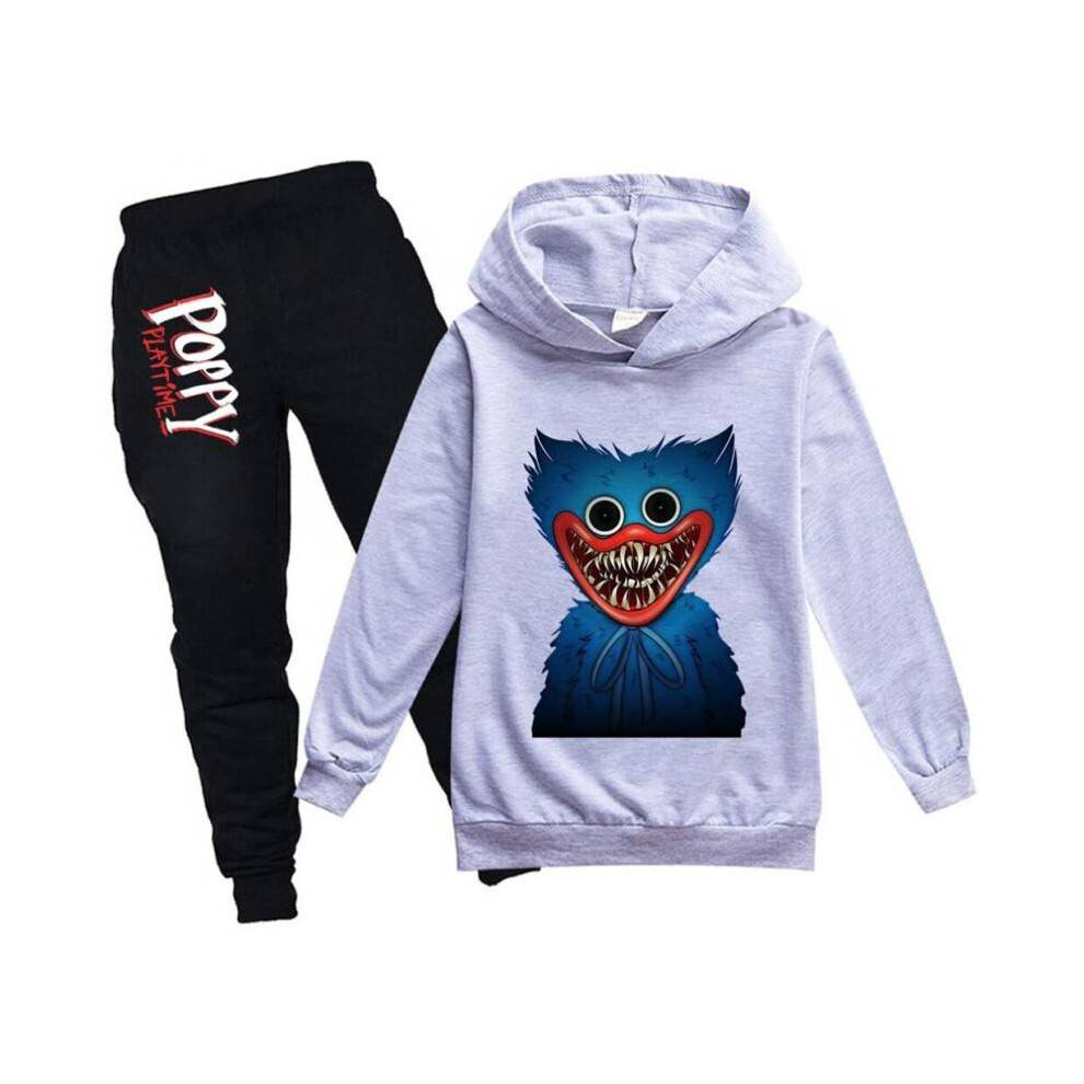 (Red, 11-12 Years) Kids Boys Poppy Playtime Huggy Wuggy Long Sleeve Sweatshirt Tops + Pants Tracksuit Set