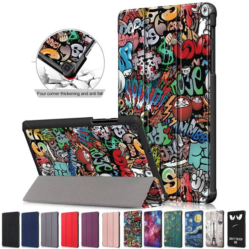 Fodral för Samsung Galaxy Tab A A2 10.5 T590 T595 A9 Plus 11 S9 FE A 8 A8 Fodral SM-X200 S6 Lite Vikbart Ställskydd Surfplatta A9+