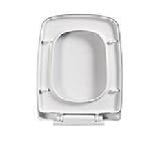 Toalettsitsar, fyrkantig Toalettsits Soft Close Vit, Loo Lock Quick Release Hings, Easy Clean Toalettsits Badrumslock, Toppfäste, Square,04d(06b)