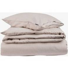 Lexington - Randigt bäddset Lyocell Flanell - Beige - Påslakan - Från Homeroom - 150X210