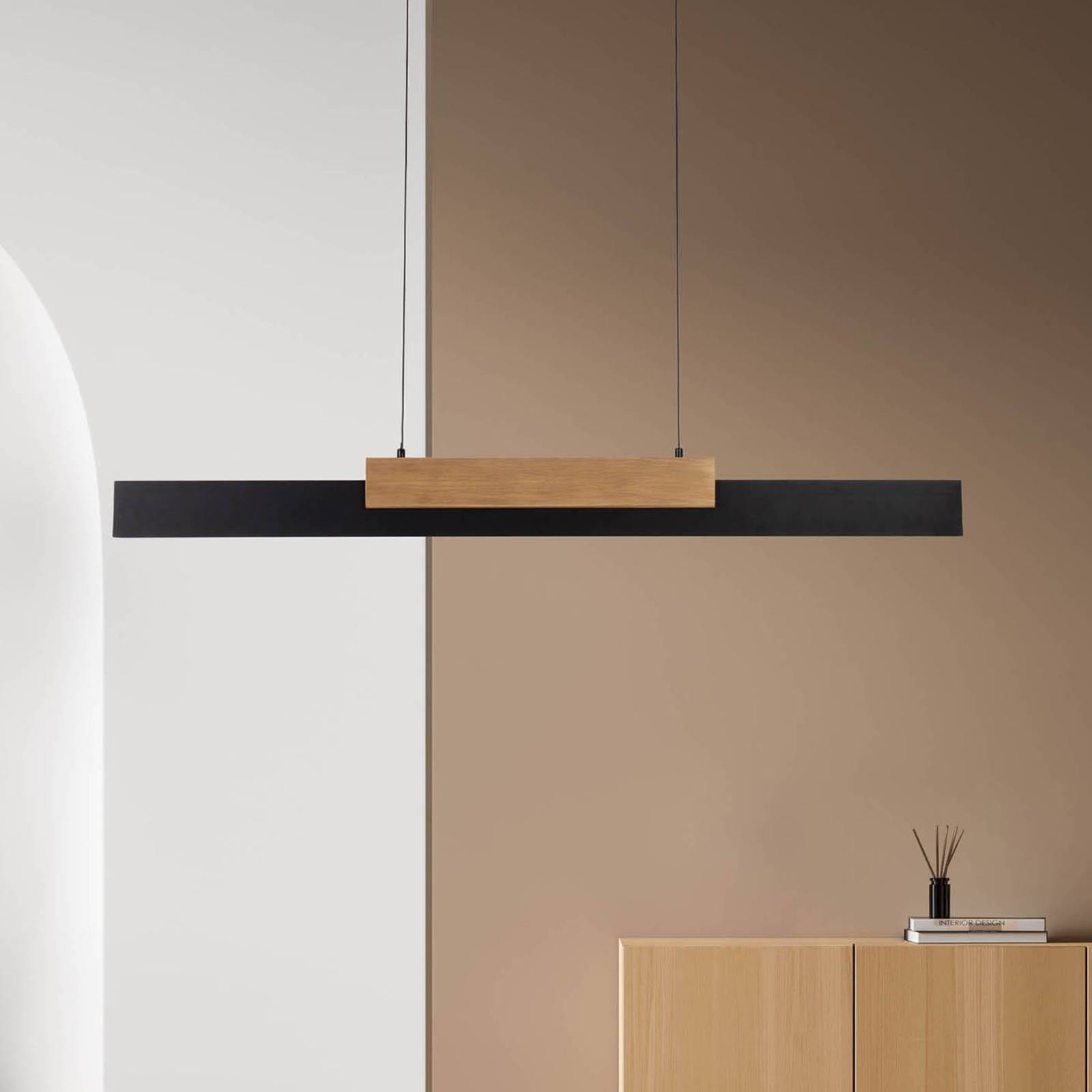 Näve Pendellampa Wiebke, dimbar, Svart, Vardagsrum / matsal, Metall, Modern