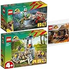 Lego 3-delat set: 76957 Flykt of Velociraptorn, 76958 Bakhåll till dilophosaurus och 30390 dinosauriemarknad polybag