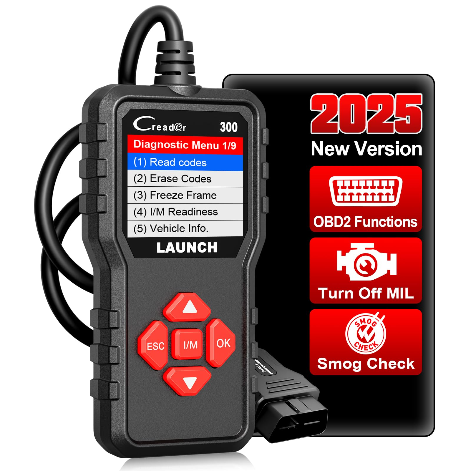 LAUNCH X431 CR300 OBD2 Scanner Auto Code Reader Diagnostic Tools I/M Engine Check Battery Tester Lifetime Free Update