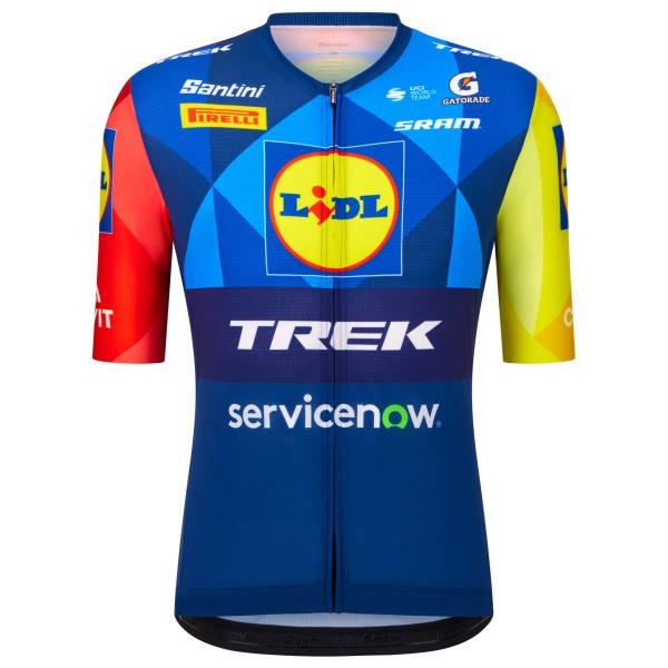 Santini Lidl Trek Jersey Cykeljersey Herrer størrelse S farve blå