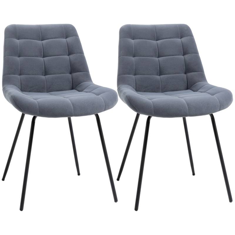 Matstol 2-pack sammet mörkgrå